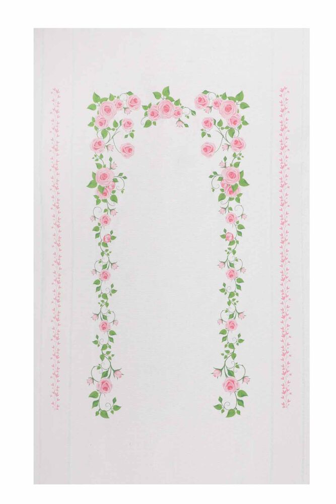 Baskılı Keten Ajurlu Etamin İşlemelik Seccade 508 | Pembe