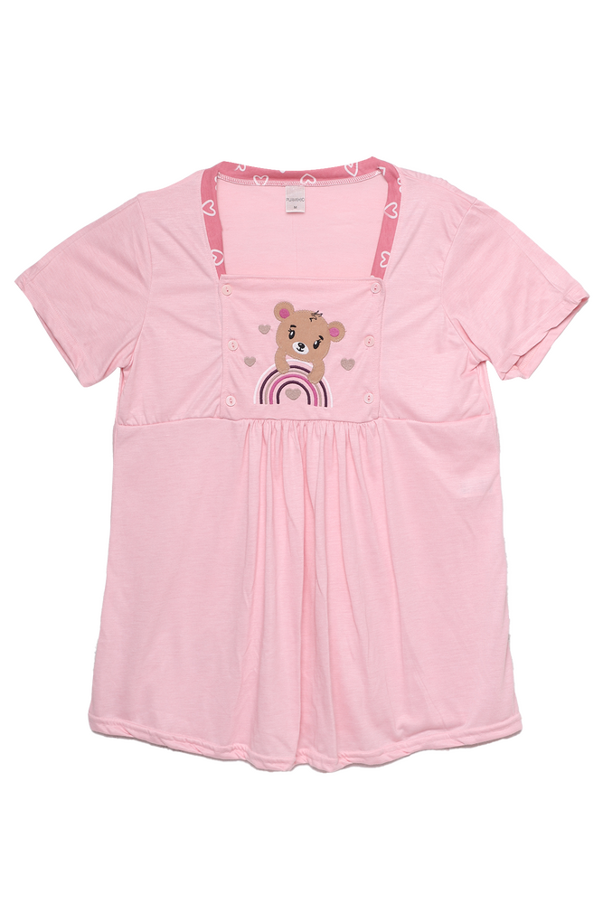 3 lü Hamile Pijama Takım 9620 | Pembe