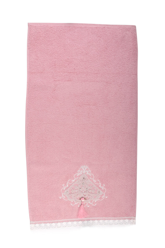 Guipure Embroidered Hand and Face Towel Powder 50*90 - Thumbnail