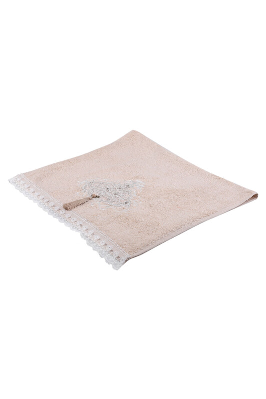 Guipure Embroidered Hand and Face Towel Mink 50*90 - Thumbnail