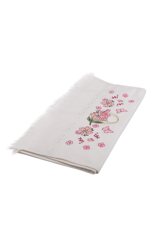 Embroidered Hand Towel White 50*90 - Thumbnail