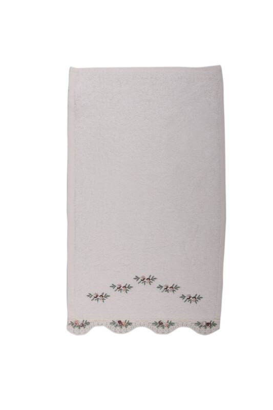 Fiesta Bamboo Embroidered Hand Towel Brown 30*50 - Thumbnail