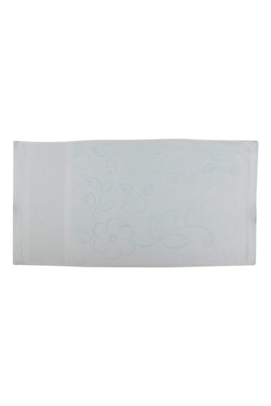 Snowdrop Velvet Embroidered Towel 50*90 Baby Blue 9219 - Thumbnail