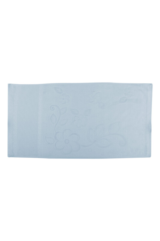 Snowdrop Velvet Embroidered Towel 50*90 Blue 9219 - Thumbnail