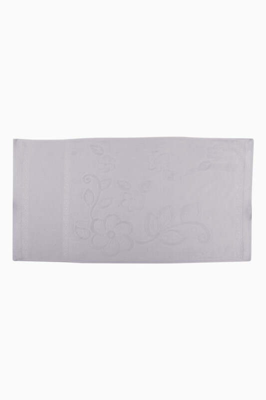 Snowdrop Velvet Embroidered Towel 50*90 Gray 9219 - Thumbnail
