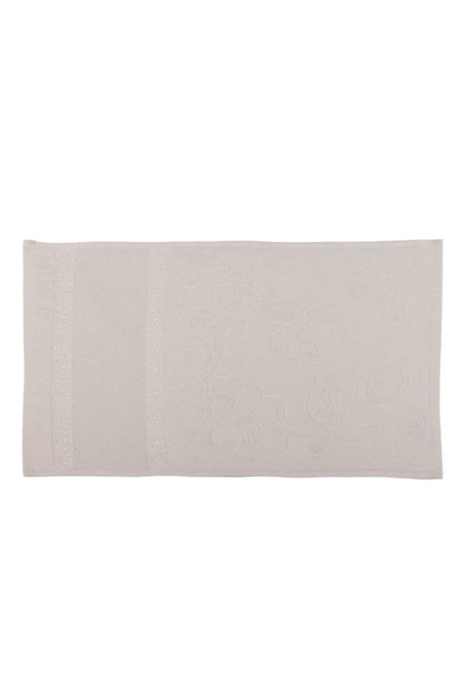 Snowdrop Patterned Velvet Embroidered Hand Towel 30*50 Cream 9819