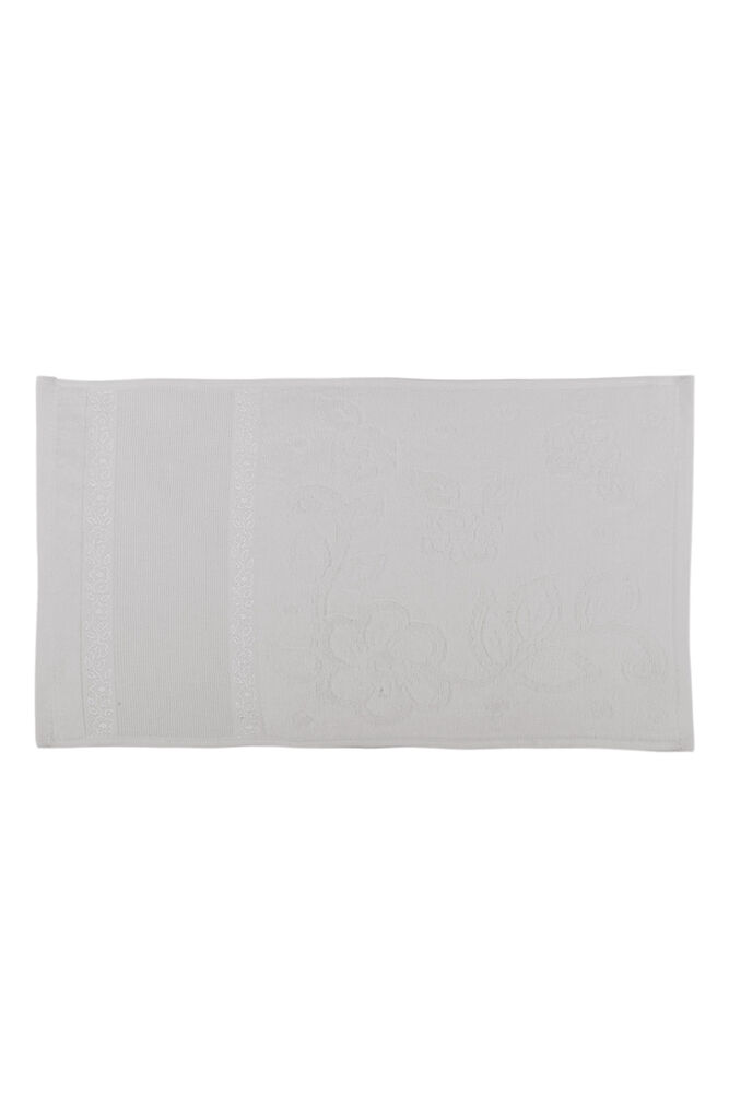 Snowdrop Patterned Velvet Embroidered Hand Towel 30*50 White 9819