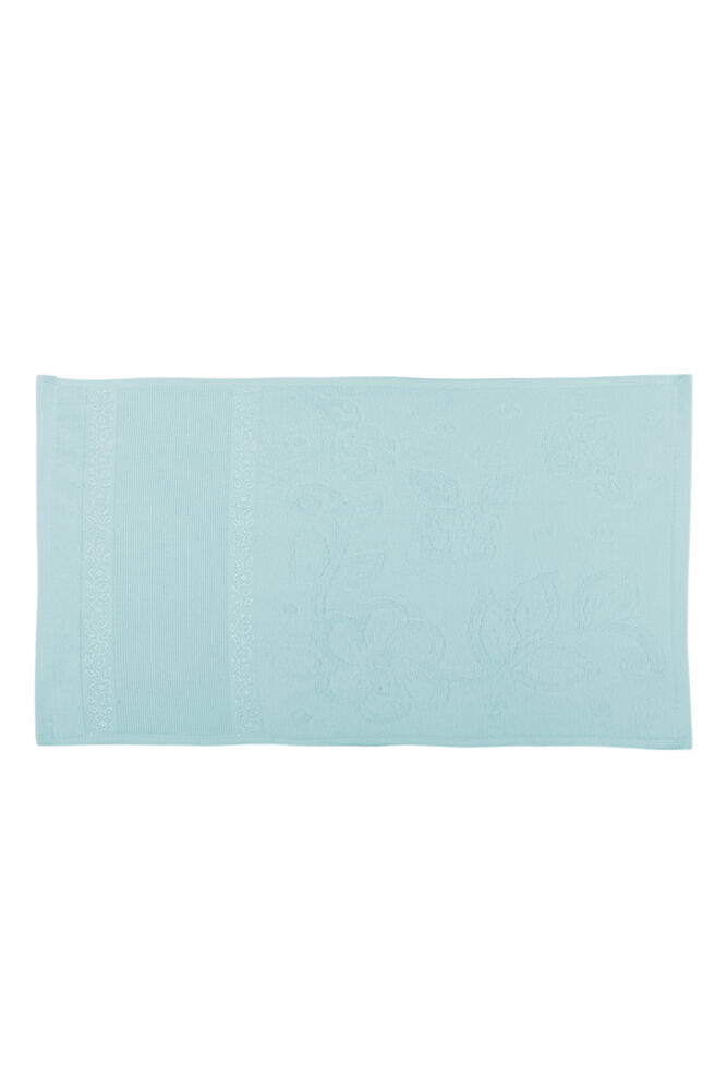 Snowdrop Patterned Velvet Embroidered Hand Towel 30*50 Sea Green 9819