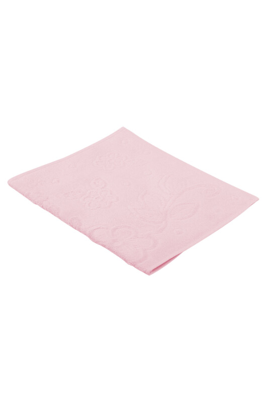 Snowdrop Patterned Velvet Embroidered Hand Towel 30*50 Pink 9819 - Thumbnail