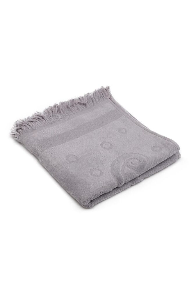 Snowdrop Velvet Embroidered Towel Fringed 50*90 Gray 9210