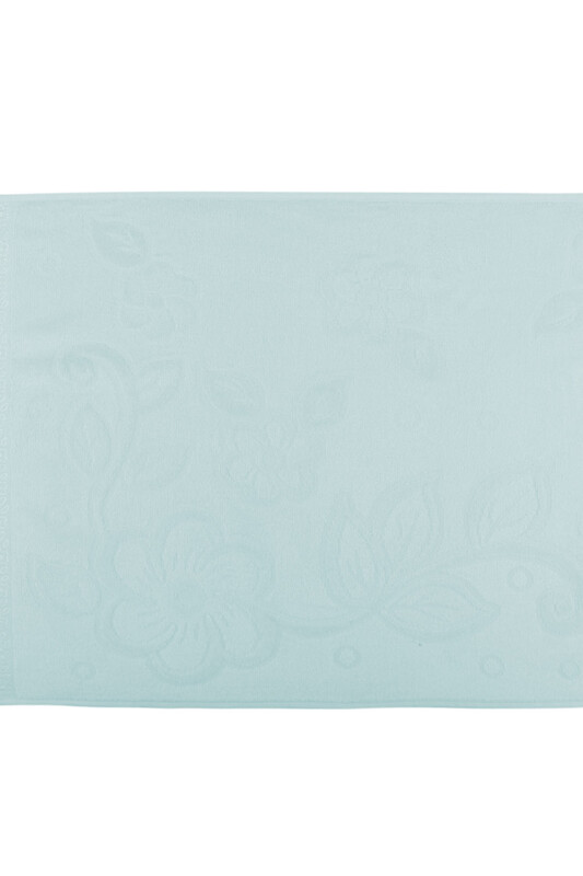 Snowdrop Velvet Embroidered Towel Fringed 50*90 Blue 9210 - Thumbnail