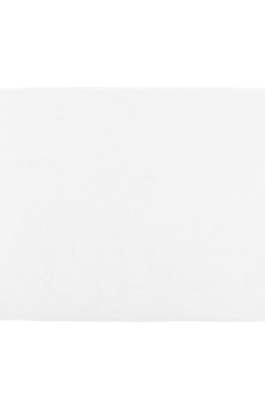 Snowdrop Velvet Embroidered Towel Fringed 50*90 White 9210 - Thumbnail