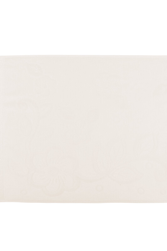 Snowdrop Velvet Embroidered Towel Fringed 50*90 Cream 9210 - Thumbnail
