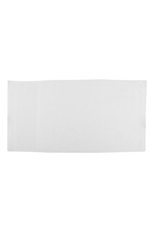 Snowdrop Velvet Embroidered Towel 50*90 White 9219 - Thumbnail