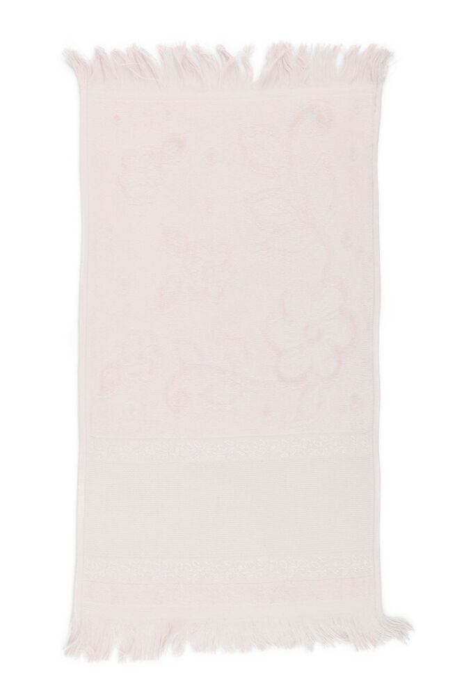 Snowdrop Patterned Fringed Velvet Embroidered Hand Towel 30*50 Cream 9848