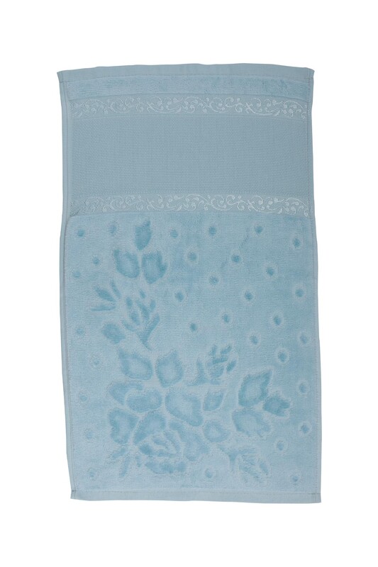 FİESTA - Fiesta Velvet Embroidery Towel 30 x 50 819 | Blue