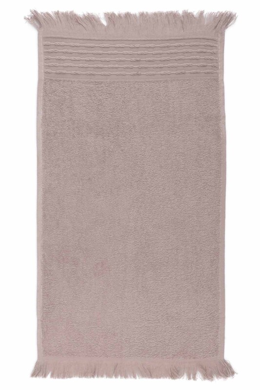 Hazangulu Fringed Hand Towel 30x50 | Stone - Thumbnail