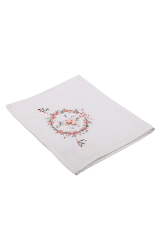 HAZANGÜLÜ - Hazangulu Embroidered Velvet Hand Towel Salmon 70*140