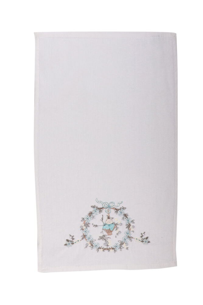 Hazan Rose Embroidered Velvet Hand Towel Turquoise 70*140