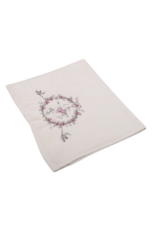 Hazangulu Embroidered Hand Towel Lilac 30*50 - Thumbnail