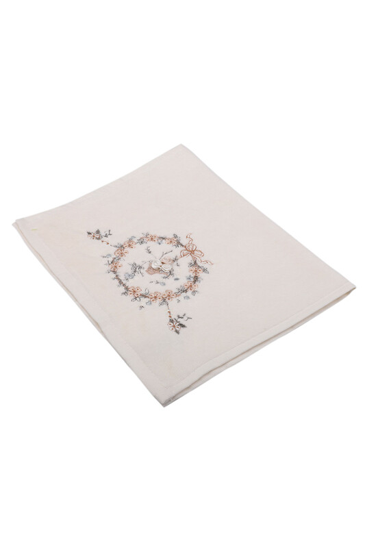 Hazangulu Embroidered Hand Towel Beige 30*50 - Thumbnail