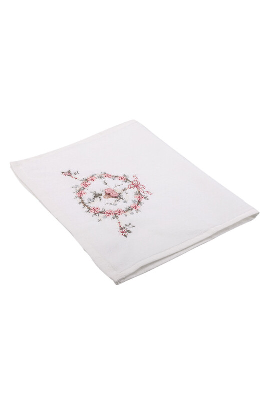 Hazangul Embroidered Velvet Hand Towel Powder 70*140 - Thumbnail