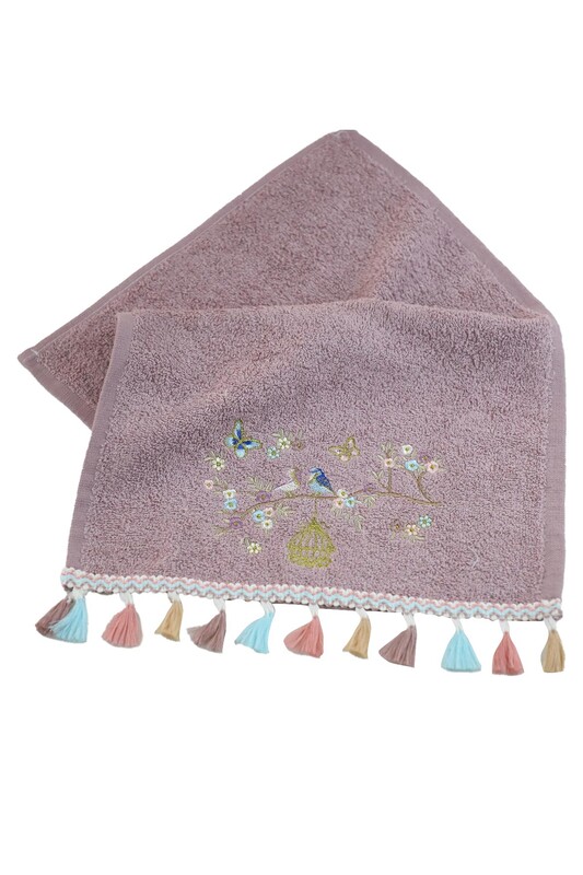 NEW HOME - Fringed Curl Hand Towel 30x50 | Dusty Rose