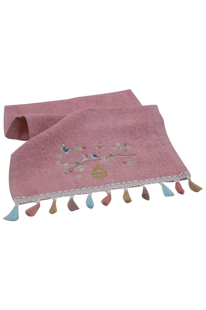 Fringed Curl Hand Towel 30x50 | Pink