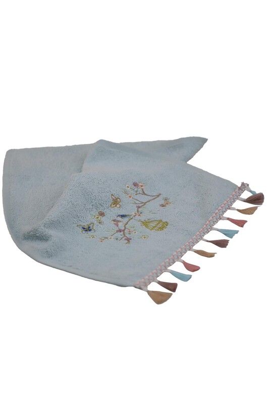 NEW HOME - Fringed Curl Hand Towel 30x50 | Sea Green