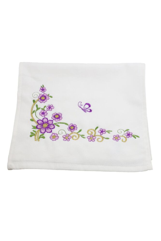Embroidered Hand Towel 30x50 cm 7086 | Purple