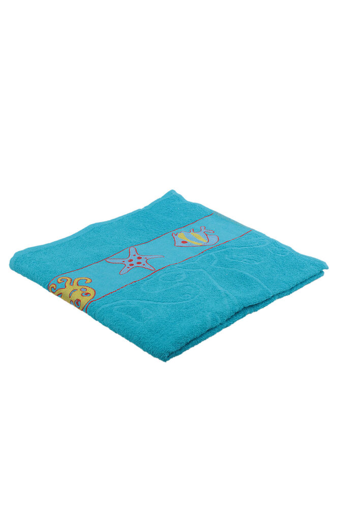 Embroidered Beach Towel Petrol Blue 75x150 CM