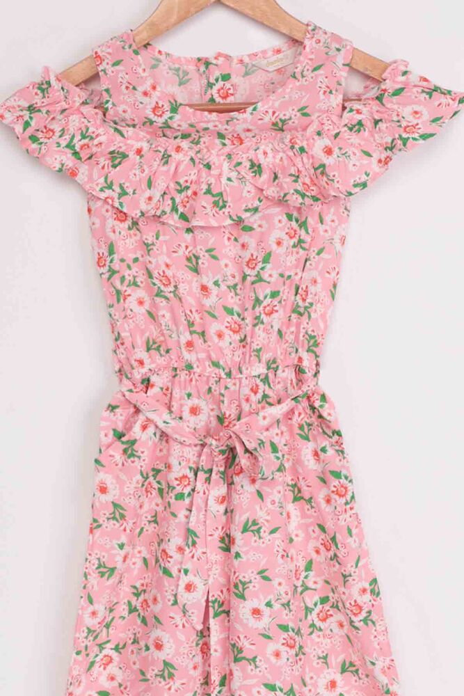 Flower Printed Girl Jumpsuit 20065 | Pink