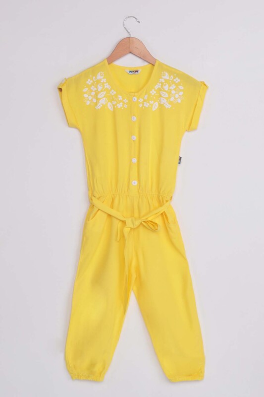 SİMİSSO - Flower Printed Girl Jumpsuit 911 | Yellow