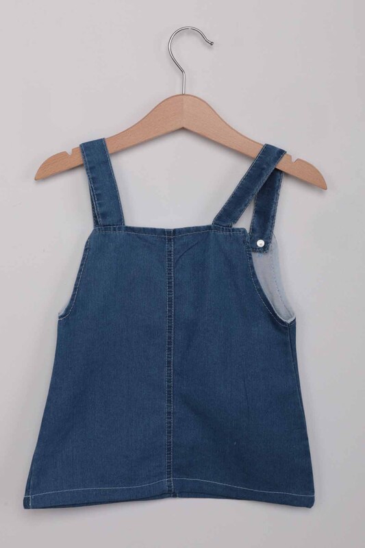 Butterfly Printed Girl Jean Overalls | Blue Jean - Thumbnail