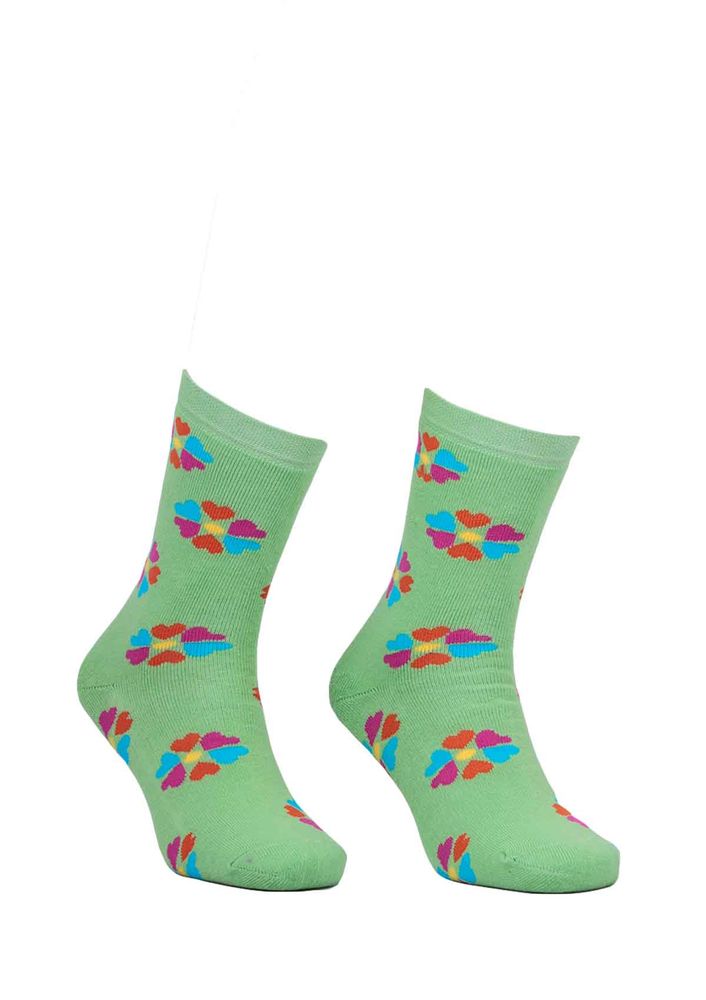 Ada Çiçekli Havlu Çorap 4203 | Yeşil