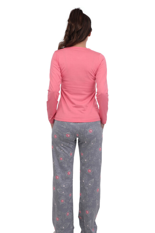 Berland Bol Paçalı Desenli Pijama Takımı 3003 | Pembe - Thumbnail