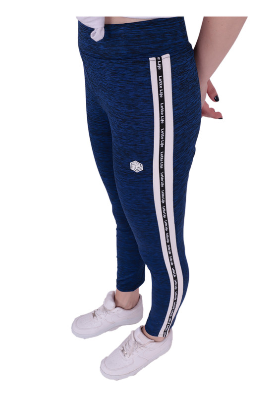 Спортивные штаны с полосками по бокам 0189/голубой - Thumbnail