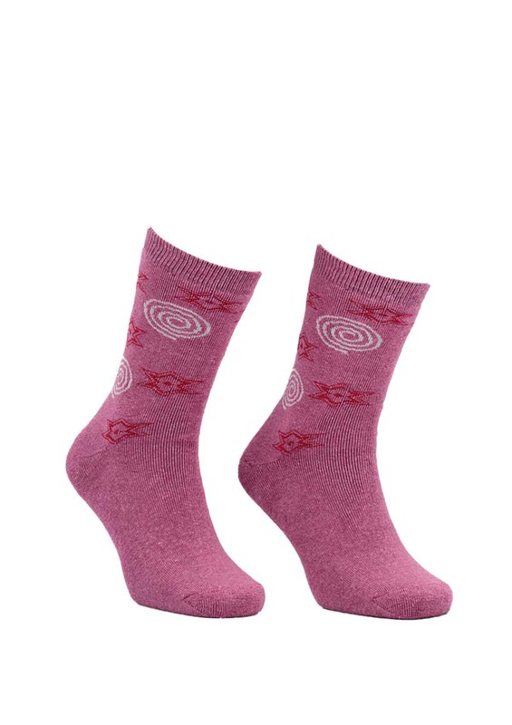 Махровые носки со звёздами 2050/ розовый - Thumbnail