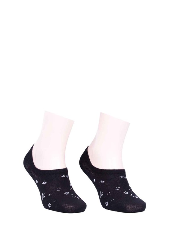PAKTAŞ - Paktaş Desenli Babet Çorap 336 | Siyah