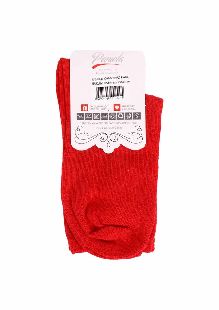 Boncuklu Düz Çorap 619 | Kırmızı