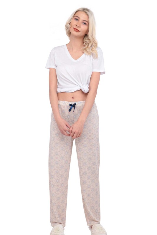 Пижамные штаны с принтом 2056/пудровый - Thumbnail
