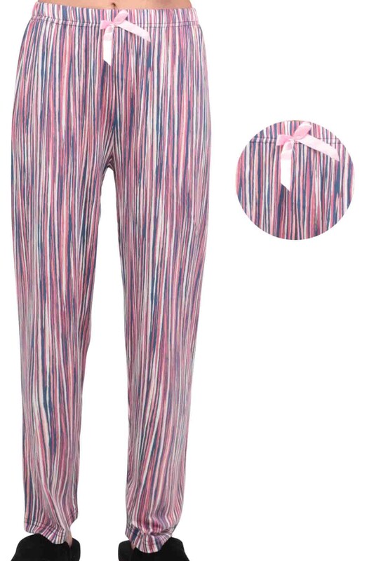 Пижамные штаны с принтом 5655/розовый - Thumbnail
