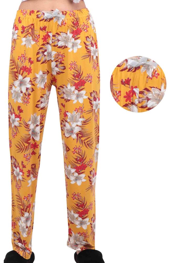 Пижамные штаны в цветочек 8788/желтый