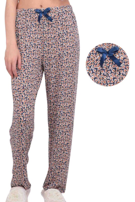Пижамные штаны с принтом 9693 /коричневый - Thumbnail