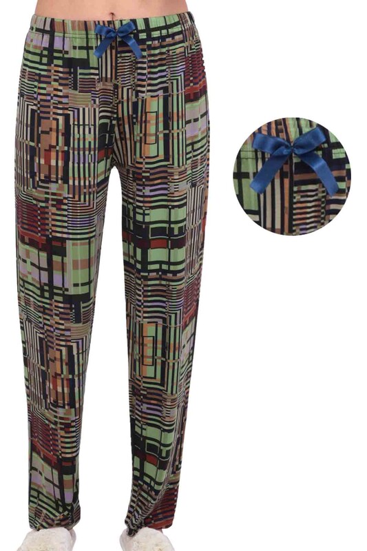 Пижамные штаны в полоску 2822/зеленый - Thumbnail