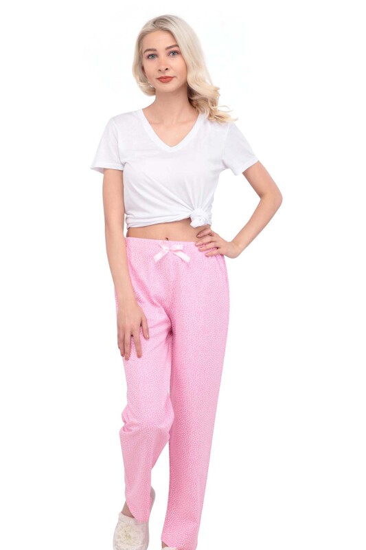 Пижамные штаны с принтом 9988 /розовый - Thumbnail