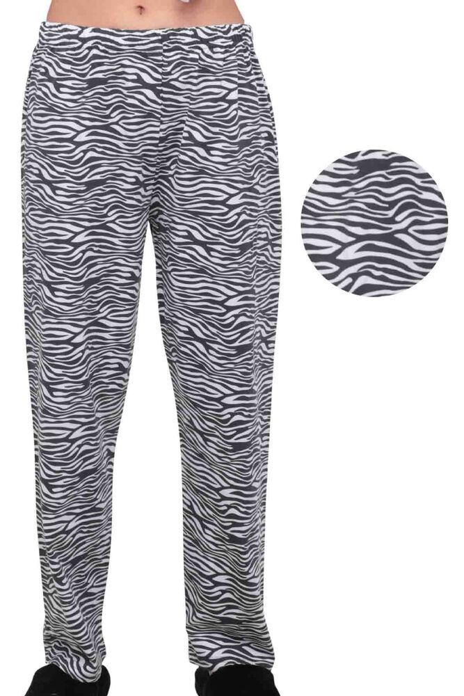 Zebra Desenli Kadın Pijama Altı | Siyah