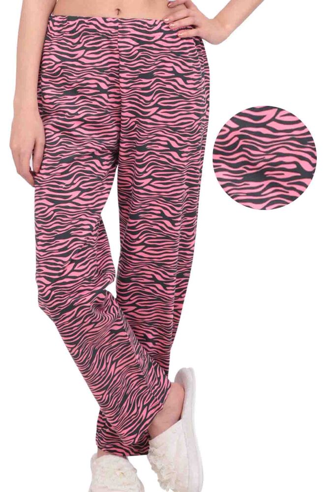 Zebra Desenli Kadın Pijama Altı | Pembe
