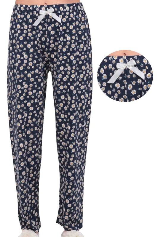 Пижамные штаны в цветочек/синий - Thumbnail