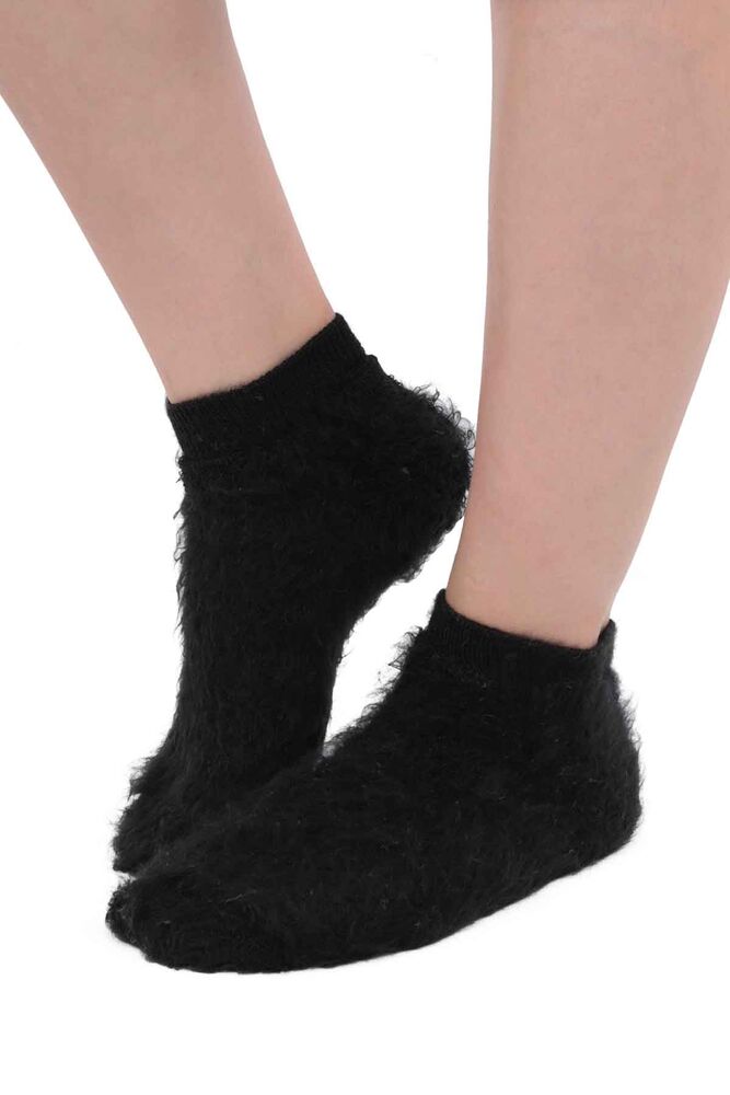 Dışı Şardonlu Termal Kadın Havlu Patik Çorap 3031 | Siyah